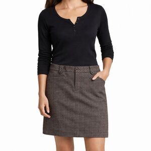 Eddie Bauer Houndstooth Wool Blend Skirt Womens Sz 10 Heritage Preppy Ivy League